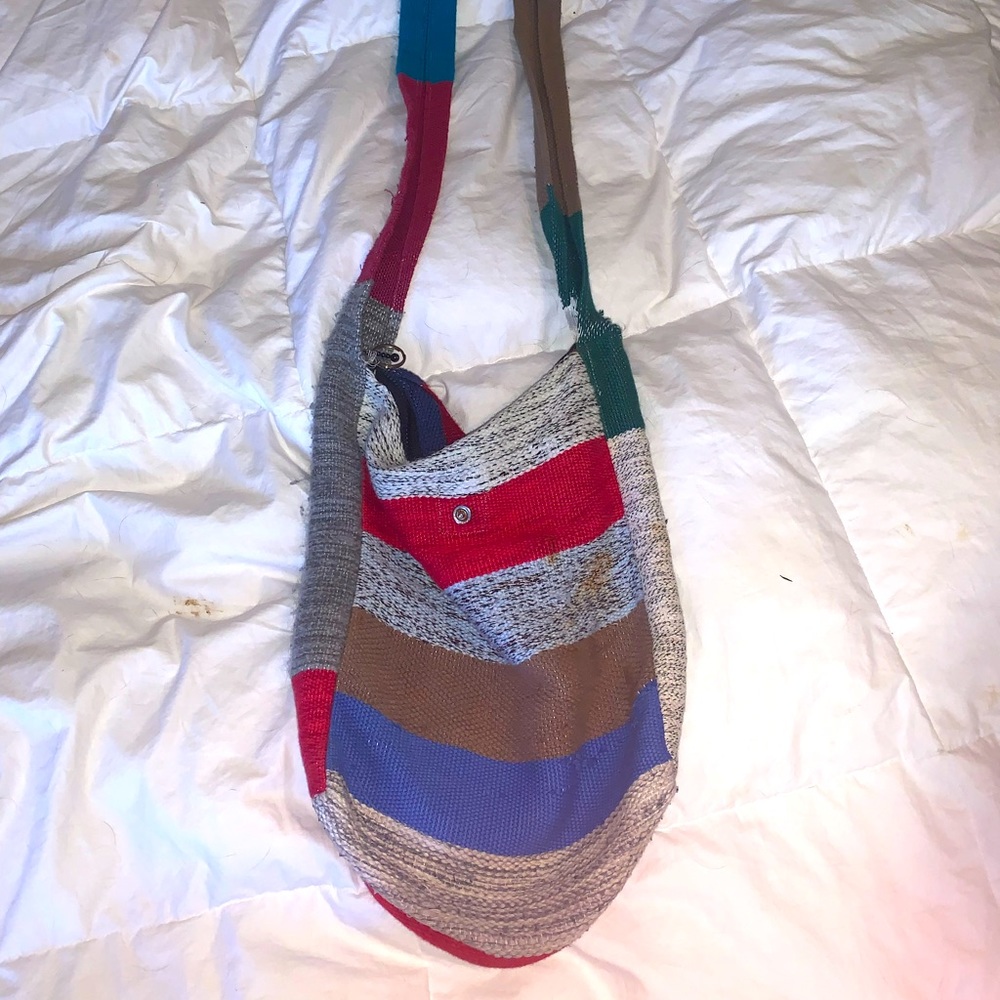 multicolored boho purse
